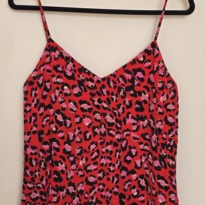 L'AGENCE Red and Black Patterned Cami Dress